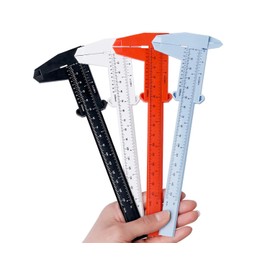 Plastic Calliper, Vernier Caliper for Household, Office, Student, 150 mm Plastic with High Accuracy, Double Control Scale Vernier Caliper, for Measuring Buttons, Jade, Permanent Make Up (Pack of 4)