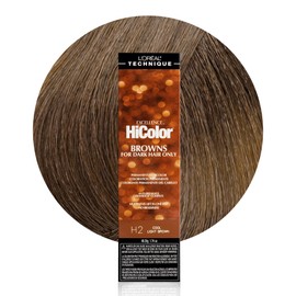 L'OREAL TECHNIQUE HiColor Browns & Blondes Permanent Hair Color - Lifts Dark Hair in One Step Leaving No Brassiness, Rich and Smooth Creme Formula, Intense & Long-Lasting, H2 Cool Light Brown