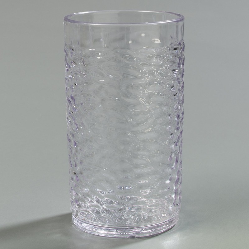 Carlisle 550807 Pebble Optic Tumbler, 8 oz, Clear, Plastic (Pack