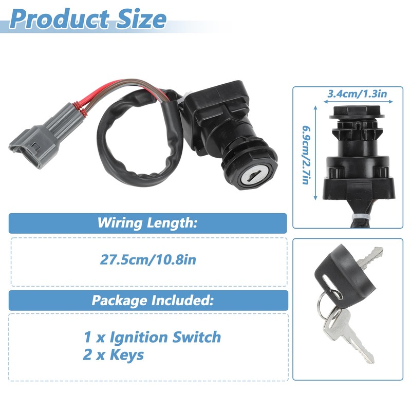 Motoforti Ignition Key Switch for Arctic Cat ATV 650 700