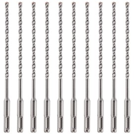 10 Pack Of - 7mm x 210mm Long SDS Plus Hammer Drill Bits, Professional Tungsten Carbide Tipped Masonry Drill Bit For Brick, Concrete, Stone, Granite. 7mm SDS Drill Bit