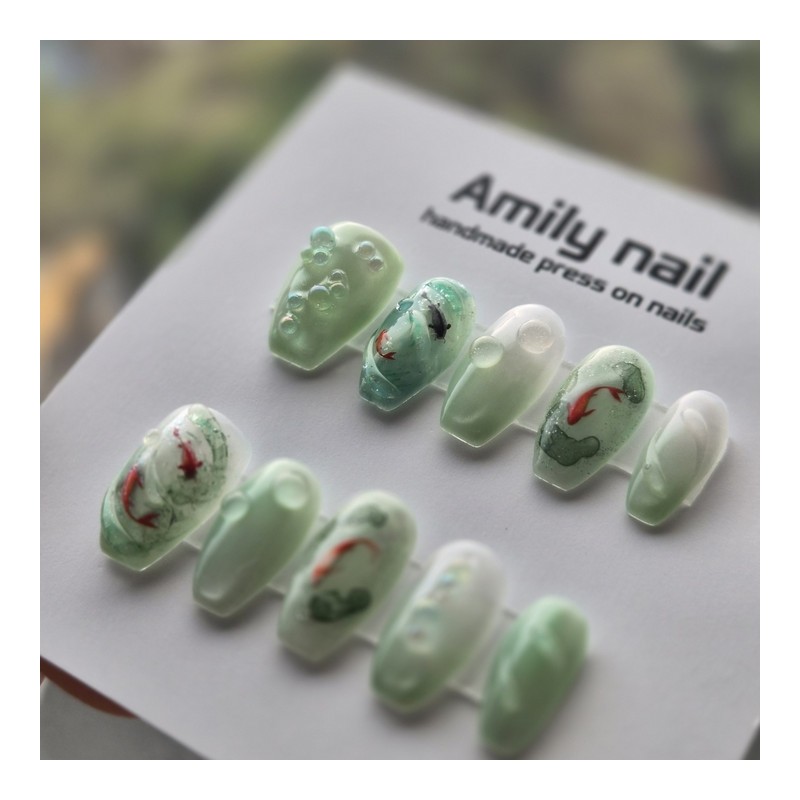 [Jade Pond] Jade Pond handmade nail tip - short oval