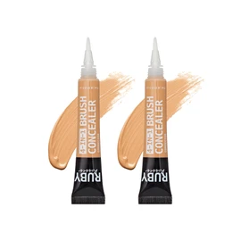 Ruby Kisses 4-In-1 Concealer, Color Corrector, Contour & Highlight, Full Coverage Natural Finish Covers Under Eye Circles & Blemishes, Hydrating & Long Lasting Formula (Warm Nude, 2 Pack)
