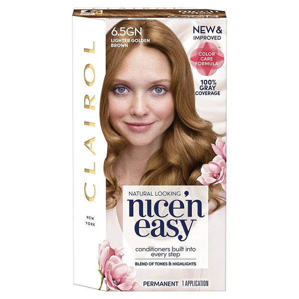 Clairol Nice'n Easy Permanent Hair Color, 6.5GN Lighter Golden Brown, Pack of 1
