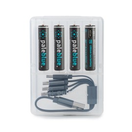 Paleblue Rechargeable Lithium Batteries USB-C Fast Charge 4 Pack No Leaks
