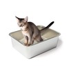 WePet Stainless Steel Cat Litter Box, High Sides Kitten Toilet,
