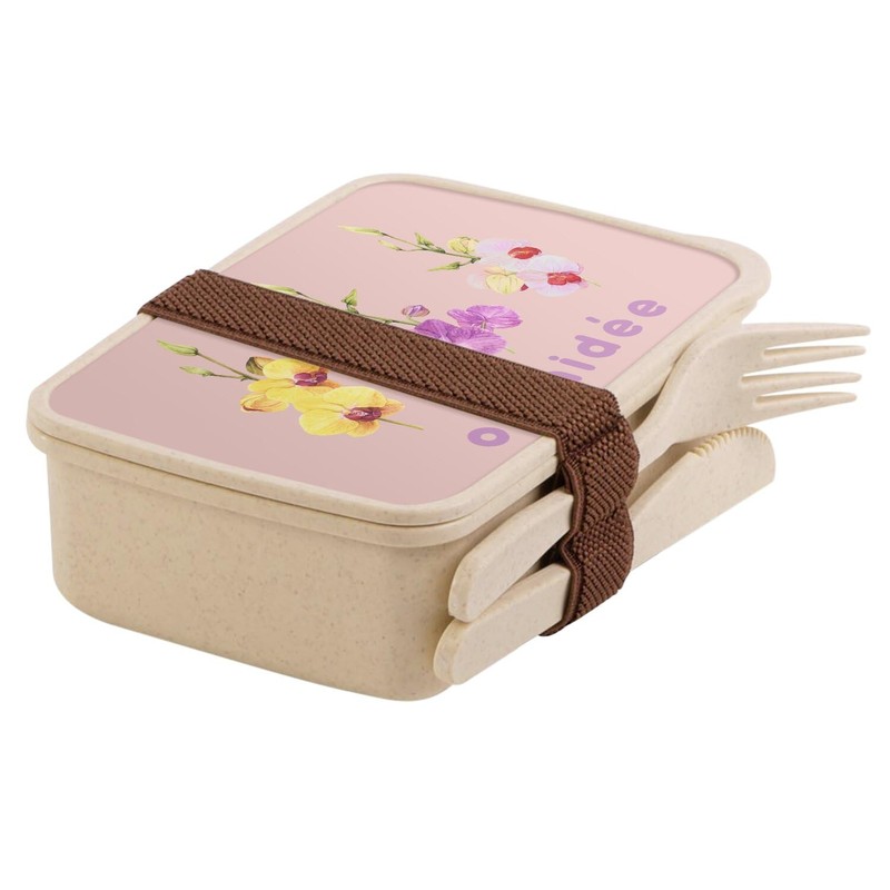 Fabulous Lunch Box Lunchbox mit Besteck, Rosa – Orchidee Blumen
