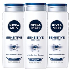 Nivea Men Sensitive Body Wash with Extract, 3 Pack of 16.9 Fl Oz Bottles
