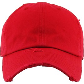 KBETHOS KBE-VINTAGE RED Washed Cotton Baseball Cap, Red