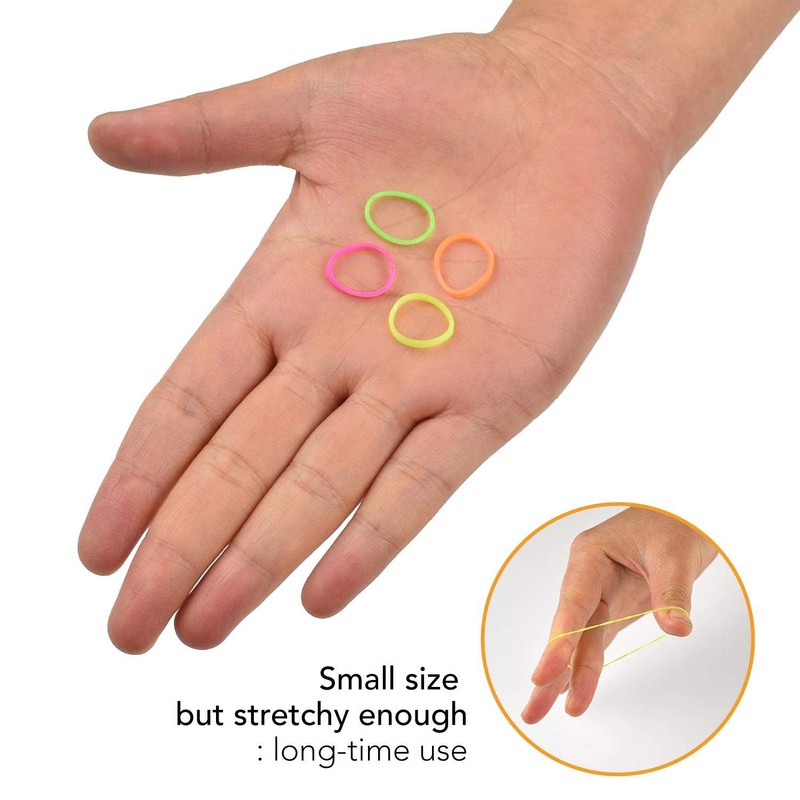 EXTRA STRONG 500 Mini Hair Rubber Elastics Multi Pack for