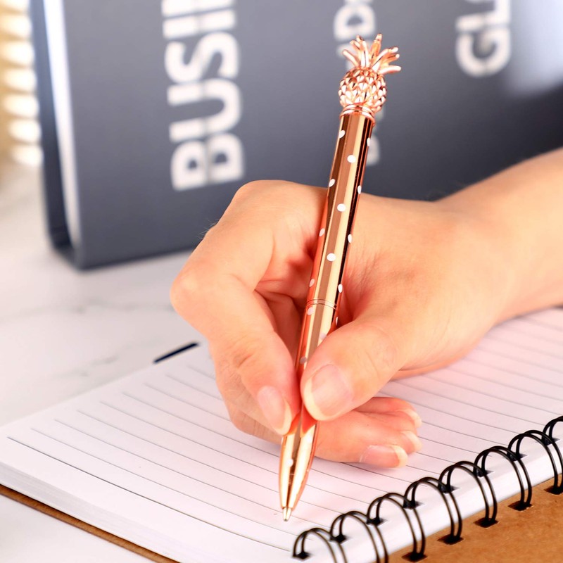 Outus Pineapple Pens Metal Ballpoint Rose Gold Pens for Graduate