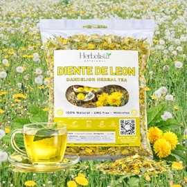 Diente de León Herbal Tea (Dandelion Loose Leaf) – 4 oz (113 g) Premium Cut & Sifted Leaves – 100% Natural, Vegan, Non-GMO, Caffeine-Free – Traditional Herbal Infusion for Daily Wellness
