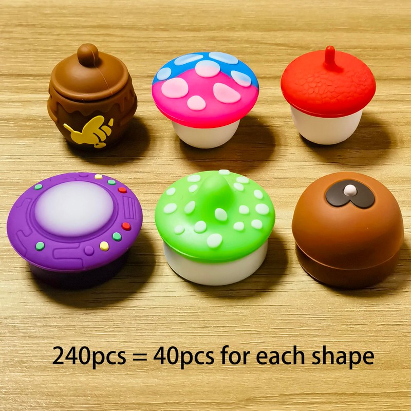 Vegcorn 5ml UFO Silicone Wax Concentrate Containers Mushroom Pinecone Honeypot