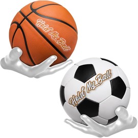 TenaLucy Ball Holder Wall, Ball Holder Hand Ultra Safe Stable Ball Holder Wall Hand Basketball Holder Wall Hand Ball Holder Wall Mount for Balls (White)