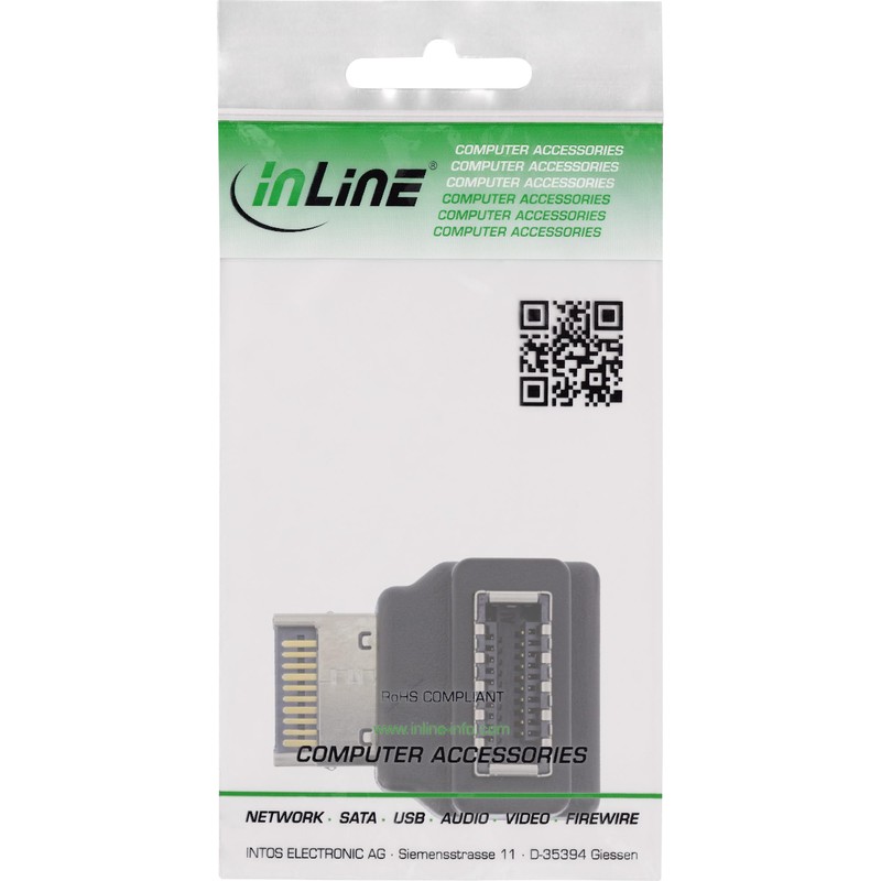 InLine® Internal USB 3.2 Adapter, Front Panel USB-E Male to
