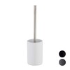 Relaxdays Ceramic WC Accessory Set, Toilet Round Holder, Exchangeable Brush