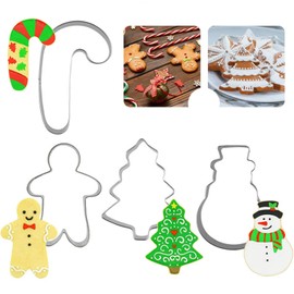 TRIXES 9-Piece Christmas Cookie Cutter Set - Christmas Baking Moulds - Christmas Baking Moulds - Reindeer, Snowman, Angel, Snowflake, Gingerbread Man & Christmas Sock Moulds - Kitchen Supplies for