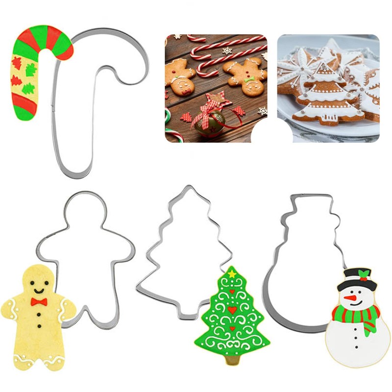 TRIXES 9-Piece Christmas Cookie Cutter Set - Christmas Baking Moulds