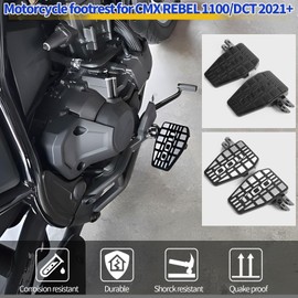 WOOGA Motorcycle Rider CNC Enlarge Footrests Foot Rest Pegs Wide Pedals fit for Ho&n&da Rebel CMX 1100 CMX1100/DCT Accessories 2021 2022 2023 2024 2025 (Black)