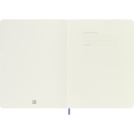 Moleskine Classic Notebook, Ruled Pages, Soft Cover and Elastic Closure, Size 19 x 25 cm, Hydrangea Blue, 192 Pages