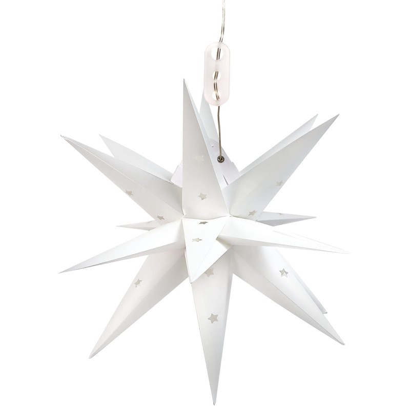 JOINTWIN 14'' Moravian Star Led 18 Point White 3D Star