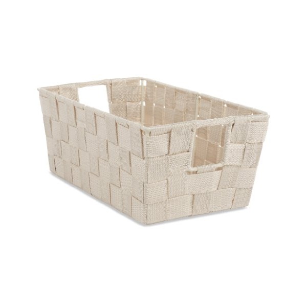 Whitmor Woven Strap Small Latte Shelf Tote