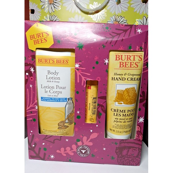 BURT'S BEES Honey Pot 3 Piece Gift Set Body Lotion,Grapese