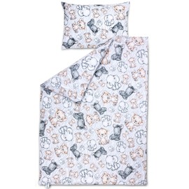 Pepi - Baby Bedding Set - 120 x 90 cm Children's Duvet and Pillow 60 x 40 cm - Baby Bed Linen Made of 100% Cotton - Anti-Allergic Baby Duvet and Pillow - Safari