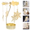 Zerodeko Snowflake Christmas Candle Spinner Carousel Candle Rotary Candle Holder