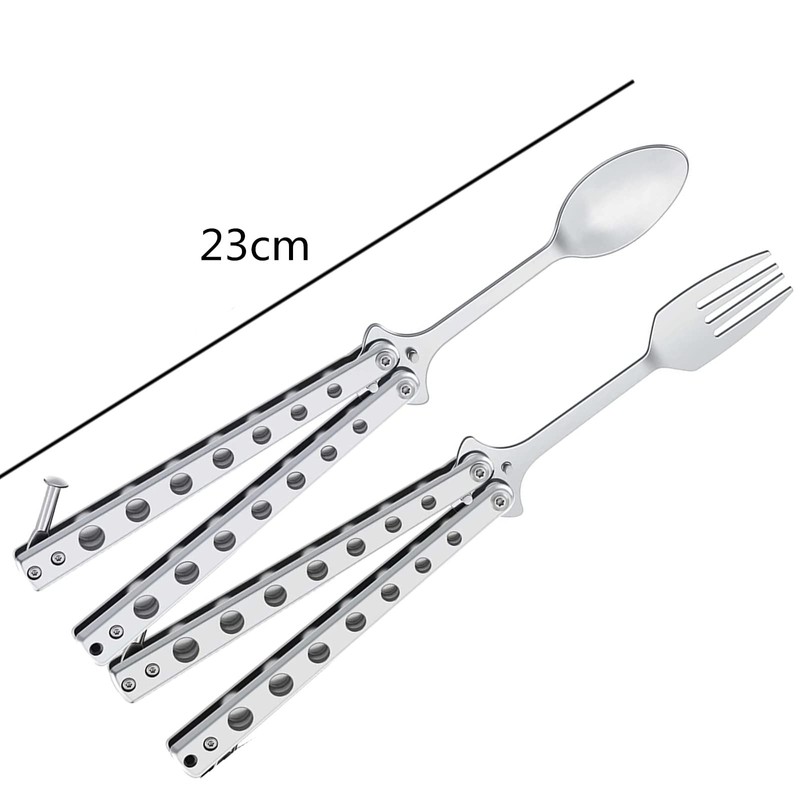 Butterfly Spoon Camping Spoon, Butterfly Fork and Spoon Set, 2