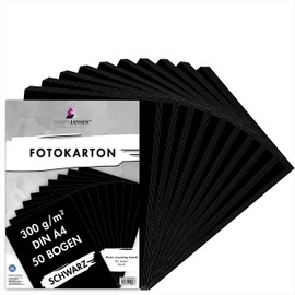 MarpaJansen Photo card in matt white, DIN A3 and A4, 50 sheets, 300 g/m² solid craft cardboard for cardboard and scrapbooks, Blue Angel certified