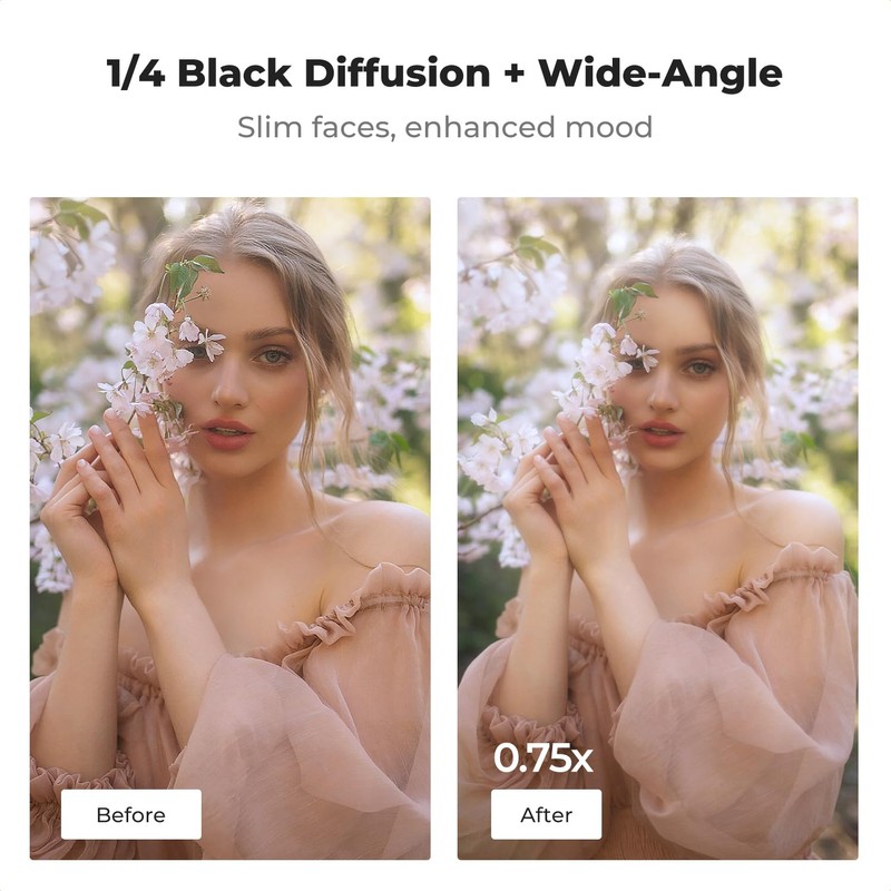 K&F CONCEPT Magnetic Wide Angle Lens & 1/4 Black Diffusion