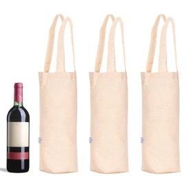 Hell Blues - Bolsas de transporte de vino de lona con asas, paquete de 3 botellas de vino de tela, regalo 100% algodón, para viajes, picnic, fiestas, cumpleaños, graduación, regalos de fiesta de