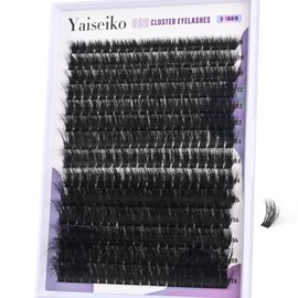 Yaiseiko 280Pcs 80D Wispy Lash Clusters 8-18MM Plant Fiber Individual Lashes D Curly Eyelash Extensions DIY Cluster Lashes