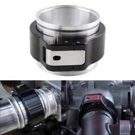 RiAiCiING 2.5 Inch Aluminum Quick Release V Band Clamp, Intake Intercooler Pipe Clamp,Intake Intercooler Pipe Throttle Union Sleeve, 32515 PINLESS HD Clamp(Black)