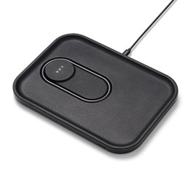 COURANT MAG:3 Classics Charger and Tray - Italian Leather, Multi-Device Charger Compatible with MagSafe iPhones 16/15/14/13/12 or Wireless AirPod Cases (Black)