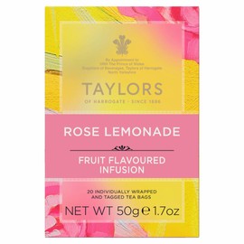 Taylors of Harrogate Rose Lemonade Infusion Individually Wrapped Bags, 20 Count (Pack of 1), Zingy, Refreshing and Fragrant, Caffeine-Free, Enjoy Hot or Iced, 20 Teabags