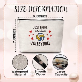 Levitatinyear Volleyball Lover Players Cosmetic Bag, Just a Girl Who Loves Volleyball Travel Makeup Bag, Volleyball Gifts for Teen Girls, Inspirational Birthday Gifts for Women Friends Sisters -07