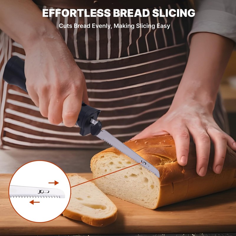 Cordless Electric Knife – Rechargeable Electric Knives with Safety Lock,