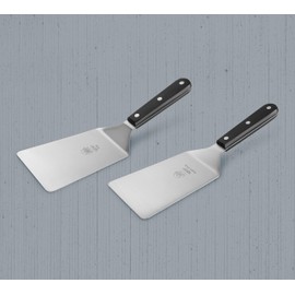 DUE BUOI SET Super Duty Wide Spatula & Flexible Wide Spatula - blade dimension 4" x 6.1/3" - Good for Burger Kitchen bbq grill griddle pastry. Non-stick Durable. ICQ Approved.