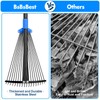 BsBsBest 75" Rake for Leaves with 18 Metal Tines 10-18"