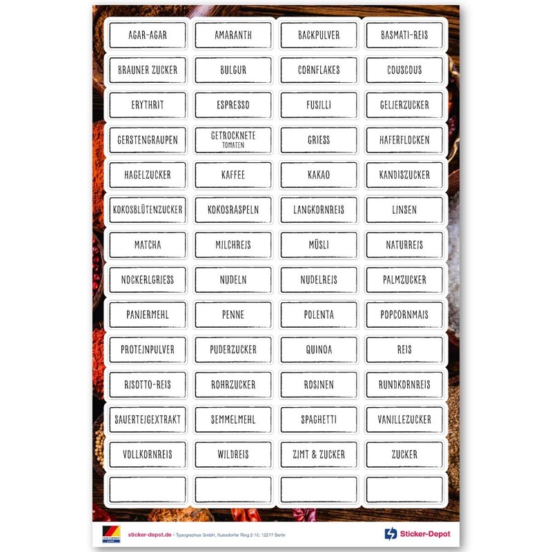 300+ Household Labels Stickers, Square, Black/White, Waterproof Stickers for Labelling