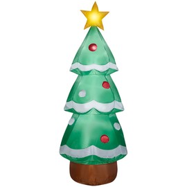 Gemmy Christmas Airblown Inflatable Tree OPP, 7 ft Tall, Multi