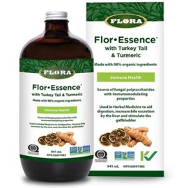 Flora Flor-Essence Herbal Tea Cleanse Liquid With Turkey Tail and Turmeric, 941ml