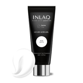 INLAQ® Acrylic Gel for Nail Extension Pure White 30 ml - Polygel for Gel Nails - Nail Extender Gel UV/LED - Building Acrylic Nail Gel - Poly Nail Gel
