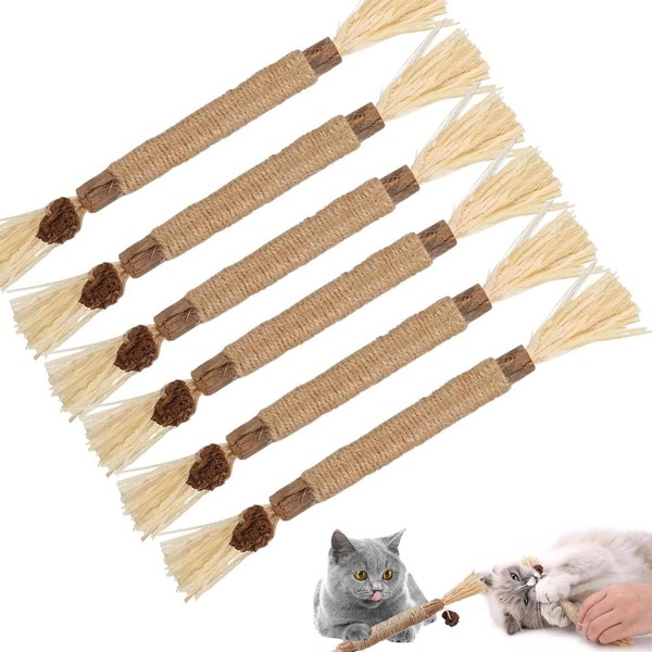 Hsyadazi Pack of 6 Catnip Sticks - Catnip & Silvervine