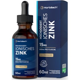 Horb?ach Zink Tropfen | 15mg Premium Ionisches Zink-Sulfat pro Tagesdosis | Premium Ionic Zinc | Vegane | 60ml | von Horbaach