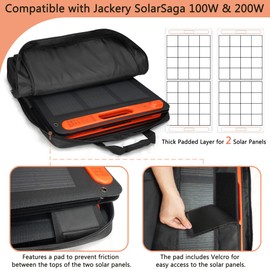 Amazing Fair Solar Panel Storage Bag Compatible with 2 Jackery 100W / 200W, Padded Portable Solar Panel Travel Bag Compatible with Jackery SolarSaga (100W | 25.2"×22"×4.5")