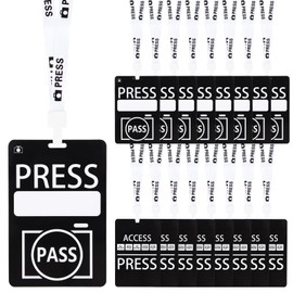 50 Sets PVC Press Pass Lanyard Press Badge VIP Badge Lanyards for Events, Birthday Parties, Concerts, Exhibitions, Museums, Press Interviews
