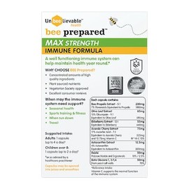 Unbeelievable Health Bee Prepared Max Strength 20 Capsules